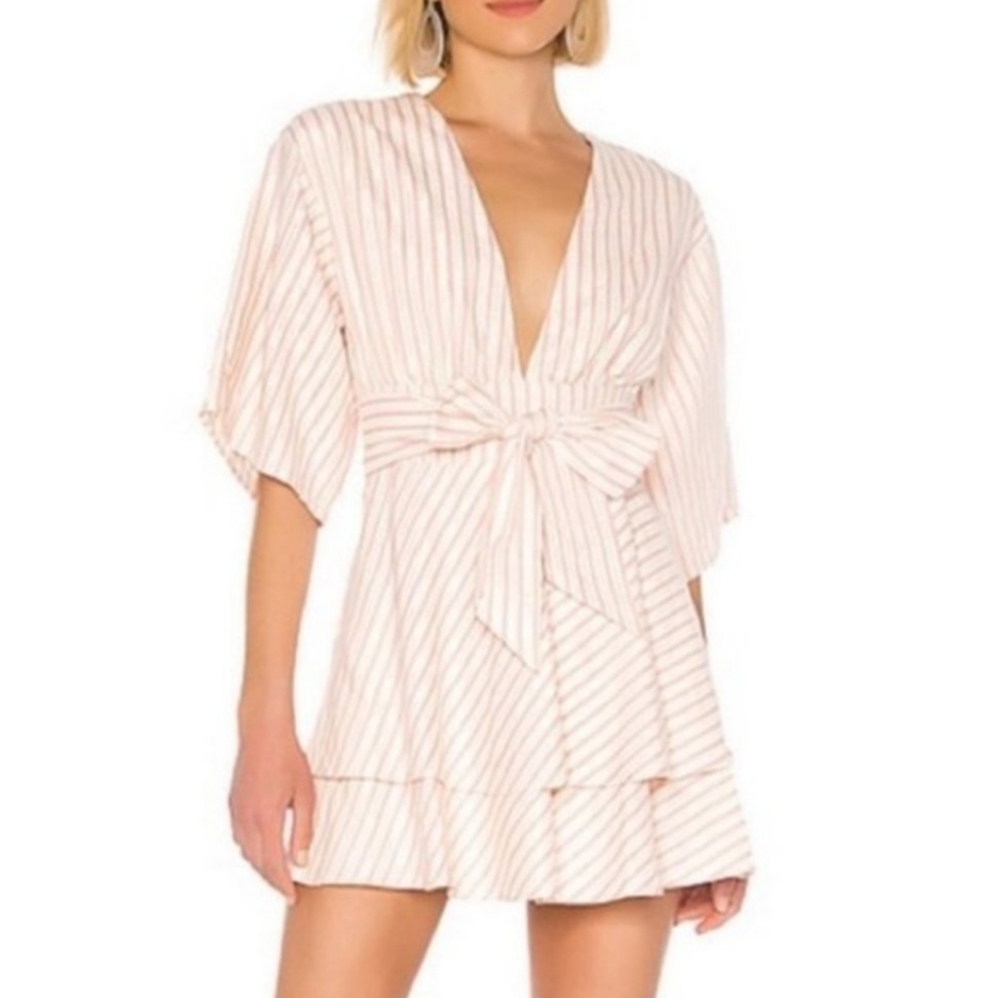 Lovers and Friends X Revolve Fit and Flare Linen Blend Dress XS Blogger Favorite